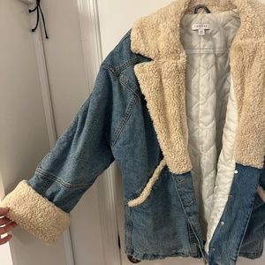 NEVER WORN Top Shop oversized teddy denim coat